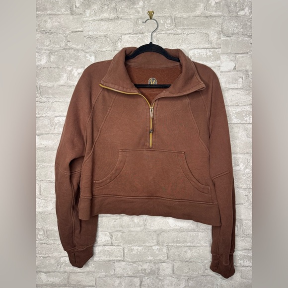Lululemon Brown Half-Zip Women's Scubs - Picture 1 of 2
